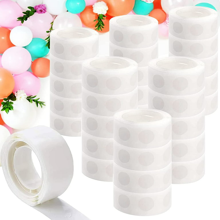 UPINS 3000 Pcs Point Dots Balloon Glue Adhesive Point Tape, 30 Rolls Double Sided Dots Stickers For Craft Wedding Decoration