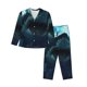 thumbnail image 1 of Balery Undersea Shark Conjunto de Pijama con Estampado para Mujer, Conjunto de Dos Piezas con Manga Larga, Ropa de Dormir Suave con Bolsillos, Pijamas Cómodos-Large, 1 of 7