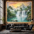 thumbnail image 6 of Waterfall Mountain Landscape in Misty Sunset, Serene Japanese Inspired for Nature Lovers, Scenic Wall Art, Housewarming Gift Tapestry Wall Hanging for Bedroom and Living Room, 6 of 7