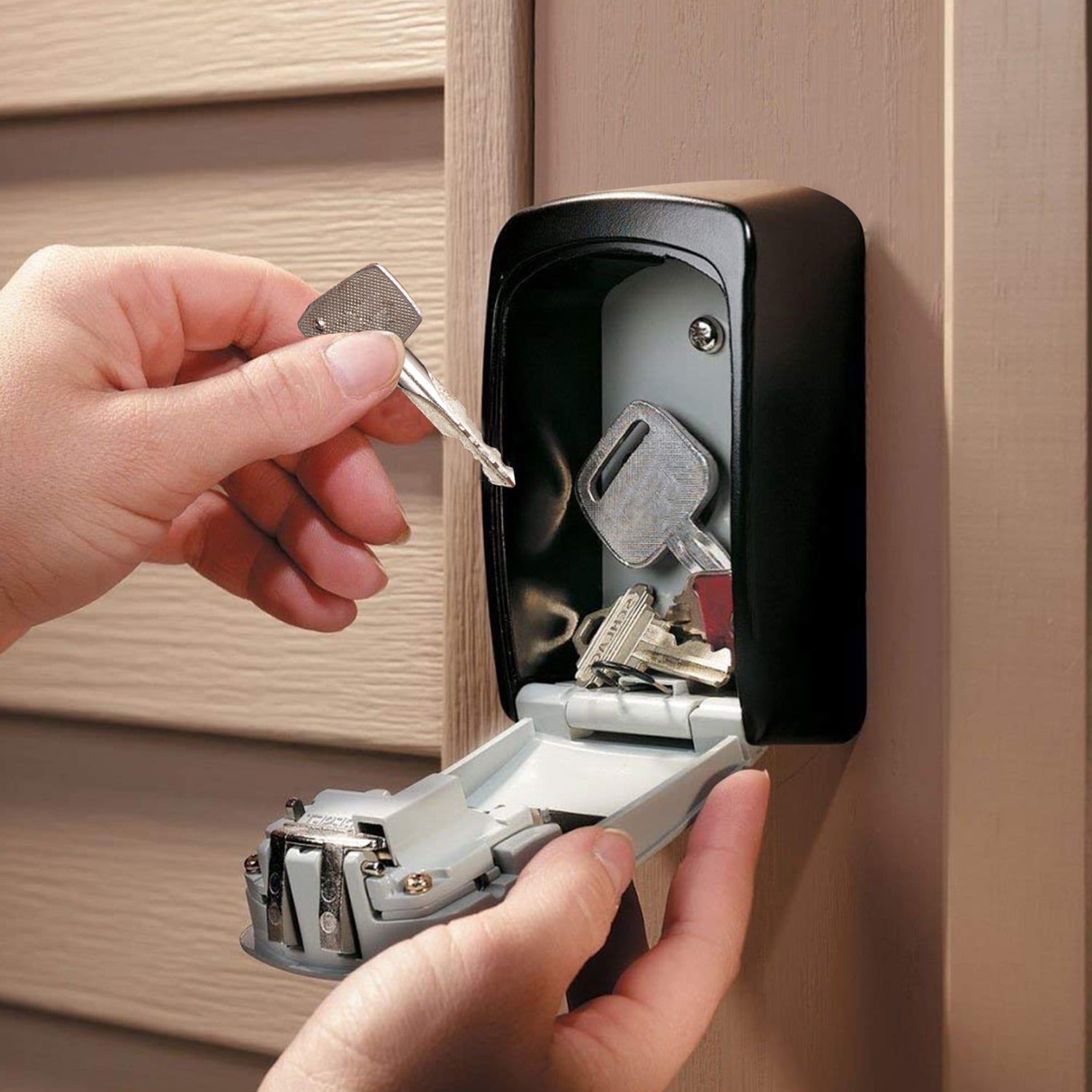 Key Safe Box Outdoor Wall-mounted Light Up Keys Storage Secure Key Organizer 