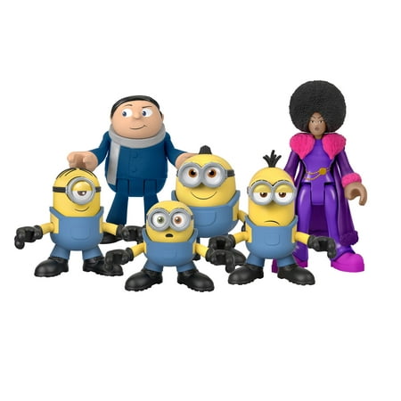 Imaginext Minions The Rise of Gru Figure Set with 6 Movie Characters for Preschool Kids