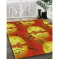thumbnail image 3 of Ahgly Company Machine Washable Indoor Round Transitional Neon Red Area Rugs, 4' Round, 3 of 7