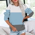 thumbnail image 2 of GigrtiJin Women's Fall Casual Color Block Sweatshirts Oversized Long Sleeved Blouses Round Neck Tops with Pocket, 2 of 6