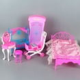 thumbnail image 3 of Juego de muebles de plástico para casa de muñecas, 2 tipos, estilo dormitorio, casa de muñecas, Pin, 3 of 9