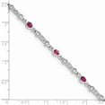 thumbnail image 4 of Auriga Fine Jewelry 925 Sterling Silver Pink Tourmaline and Diamond Bracelet 7 inch for Women(L- 7inch, W- 4mm), 4 of 6
