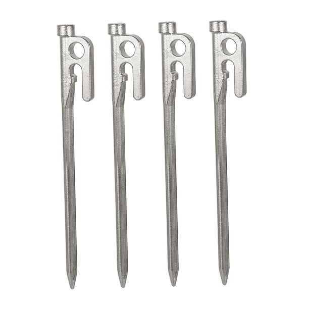 Estaca hexagonal ultraligera para tienda de campaña, más resistente y ligera para mochileros y acampada. 20cm de plata