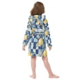 thumbnail image 7 of FORMRS Niños Bathrobe Unisex Hooded Robe Soft Plush Pajamas Sleepwear, Size 2-3T, Retro Plaid Lemon, 7 of 7