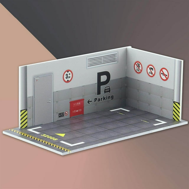 1:32 Parking Lot Model Car Diecast Garage for Diorama Collection Background 32008 Gray