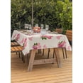 thumbnail image 2 of Outdoor Tablecloth with Umbrella Hole and Zipper, Pink Roses Rectangle Table Cloth 60x102 Inch Waterproof Tablecloth, Valentine's Day Love Flowers Beige Rustic Picnic Table Cover for Patio Camping, 2 of 7