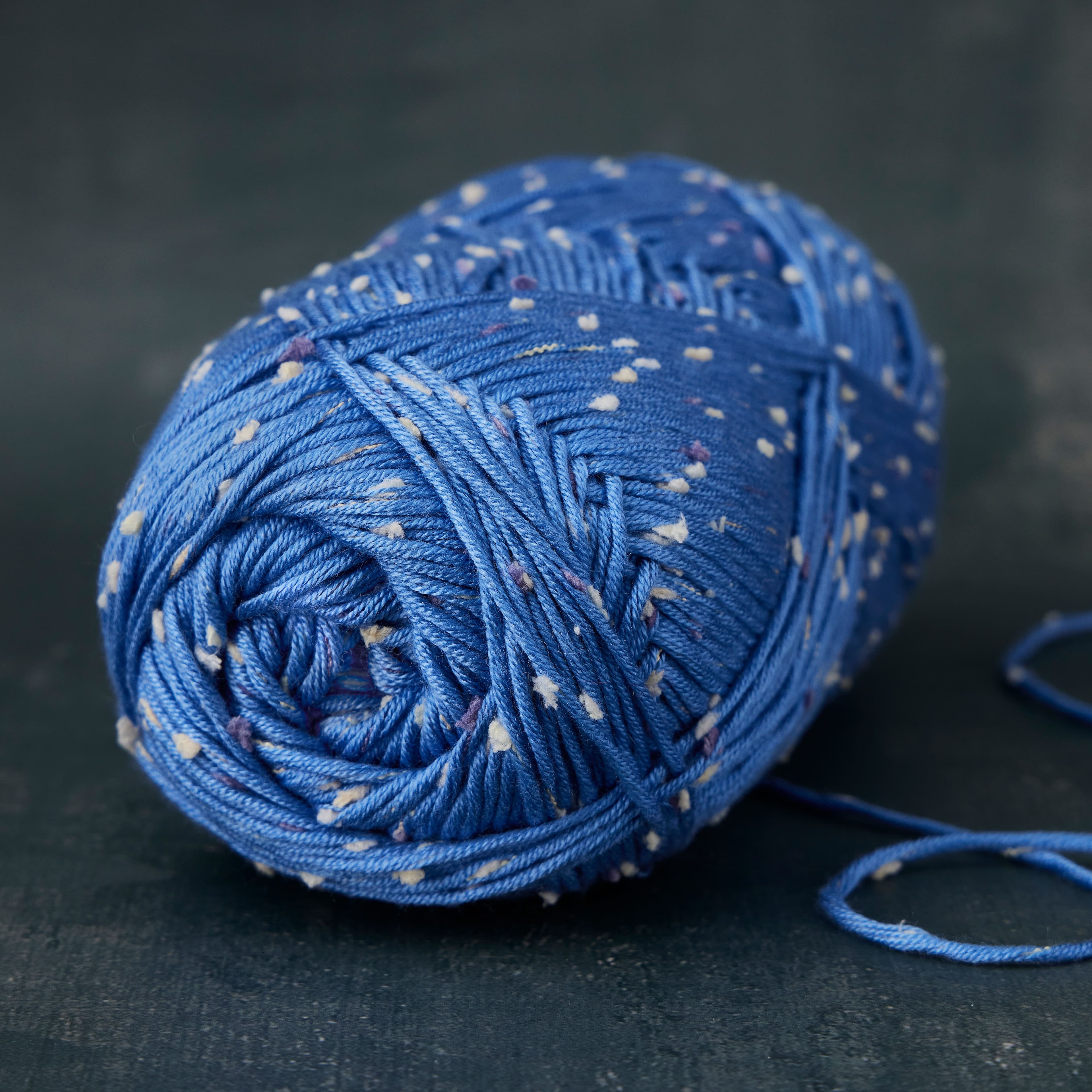 Loops & Threads Flecks Yarn - Yarn for Knitting, Crochet, Weaving, Arts & Crafts - Blue Lapis, Bulk 18 Pack