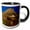Black/White, variant on 3drose, Alpine Wildflowers with Mt.clements at Logan Pass, Glacier Np, Montana, 15oz Two-tone Yellow Mug