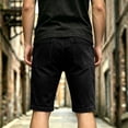 thumbnail image 5 of Mifsaly Mens Denim Shorts Elastic Waist Drawstring Relaxed Fit Jean Shorts Comfortable Lightweight Casual Summer Everyday Wear Clothes Black,XXS, 5 of 6