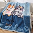 thumbnail image 1 of Thickened Raschel Blanket Winter Warm Wedding Blanket Double-sided Fleece Office Nap Blanket Double-layer Blanket Gift Blanket, 1 of 4