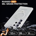 thumbnail image 5 of Phone Case for Samsung Galaxy S24 Ultra 6.8 inches, 360° Rotatable Magnetic Ring Stand [Compatible with MagSafe] [Military Grade Protection] Shockproof Phone Covers for Women Men(White), 5 of 14