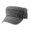 thumbnail image 3 of Men Women Cotton Army Cap Cadet Hat Flat Top Adjustable Vintage Flex Fit Baseball Cap, 3 of 6