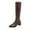 Khaki, variant on Womens Knee High Boots Chunky Mid Heel Pointy Toe Booties Casual Outdoor Dressy Comfortable Winter Warm Shoes for Women Black 6