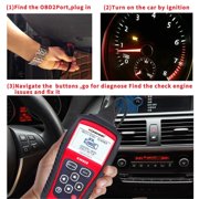 OBD 2 Car Scanner Auto Diagnostic Tool Reader Removal Faults Code Check Engine Light Built-in DTC Lookup Library
