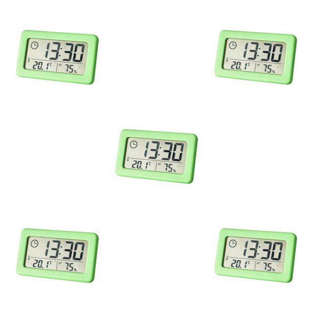 Cateissary Despertador Humedad 12/24H Pantalla LCD Termómetro Viaje Escritorio Higrómetro Funciona con pilas Calendario para colgar en la pared Type2 NO2