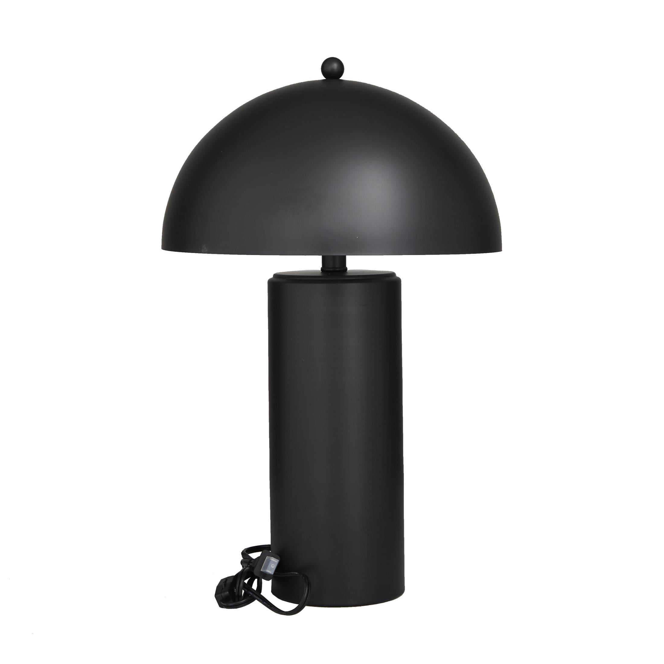 DecMode 22" Black Accent Lamp with Black Metal Shade
