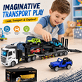 thumbnail image 5 of Monqistar Transporter Truck Toys for Boys, Construction Vehicles Toys, Carrier Car Truck Vehicle with 4 Mini Car, Birthday Gifts Kids Toys for 3-8 Years Old, 5 of 8