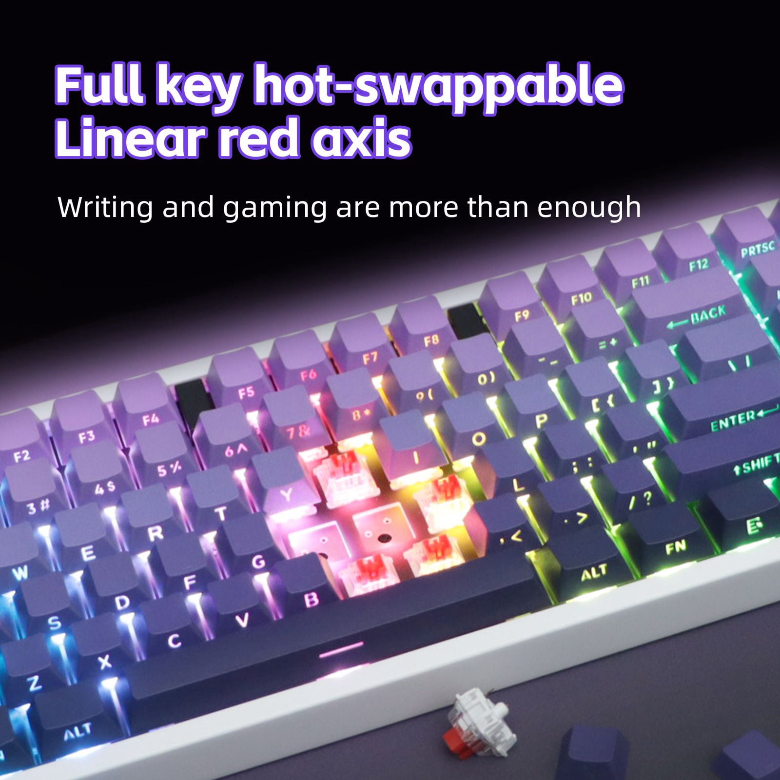 87 Keys Aluminum Mechanical Gaming Keyboard, 0.005 Precision 0.001 Low Latency, 5-Side Dye-Sub Keycaps, 17 ARGB Modes Support Win Mac VIA Customization