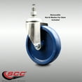 thumbnail image 2 of 5 Inch 316SS Solid Polyurethane Wheel Swivel 3/8 Inch Threaded Stem Caster SCC, 2 of 2