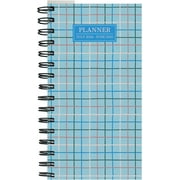 TF PUBLISHING July 2024 - June 2025 Blue Plaid Small Weekly Monthly Planner | 3.5" x 6.5"