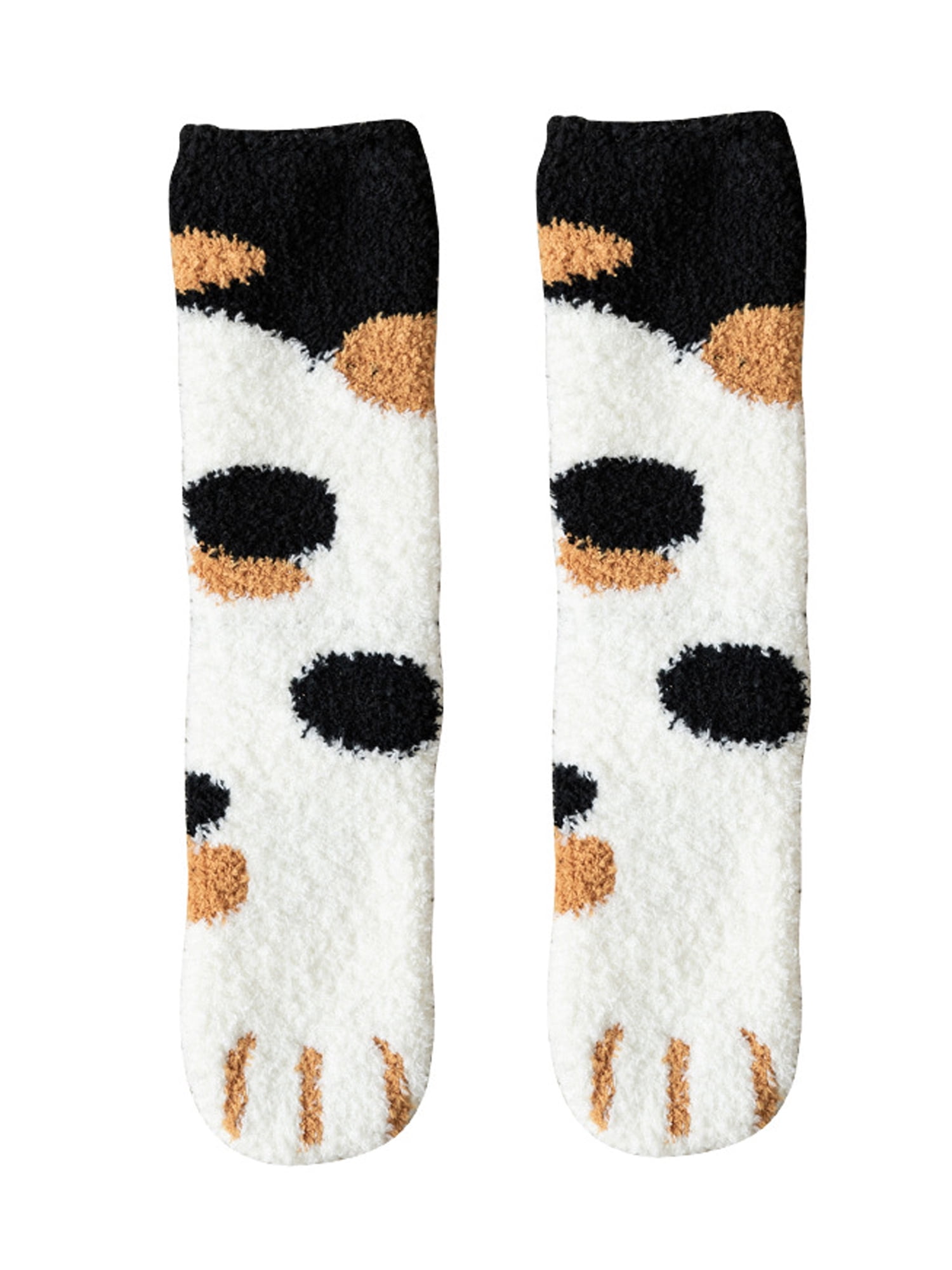 Winter Cat Claws Cute Thick Warm Sleep Floor Socks Plush Coral Free