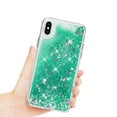 thumbnail image 2 of FIEWESEY Case for iPhone XS MAX,3 in1 Layers Hybrid Liquid Stars Shaped Glitter Flowing Quicksand case Clear Soft Shockproof TPU Slim Protective Cover for iPhone XS MAX(Green), 2 of 6