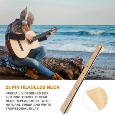 Maple Guitar Neck Maple Headless Electric Guitar Neck - 25 Fret Professional Replacement For Travel Guitars Diy Guitar Parts