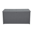 thumbnail image 2 of 113gal 430L Outdoor Garden Plastic Storage Deck Box Chest Tools Cushions Toys Lockable Seat Waterproof, Gray, 2 of 10