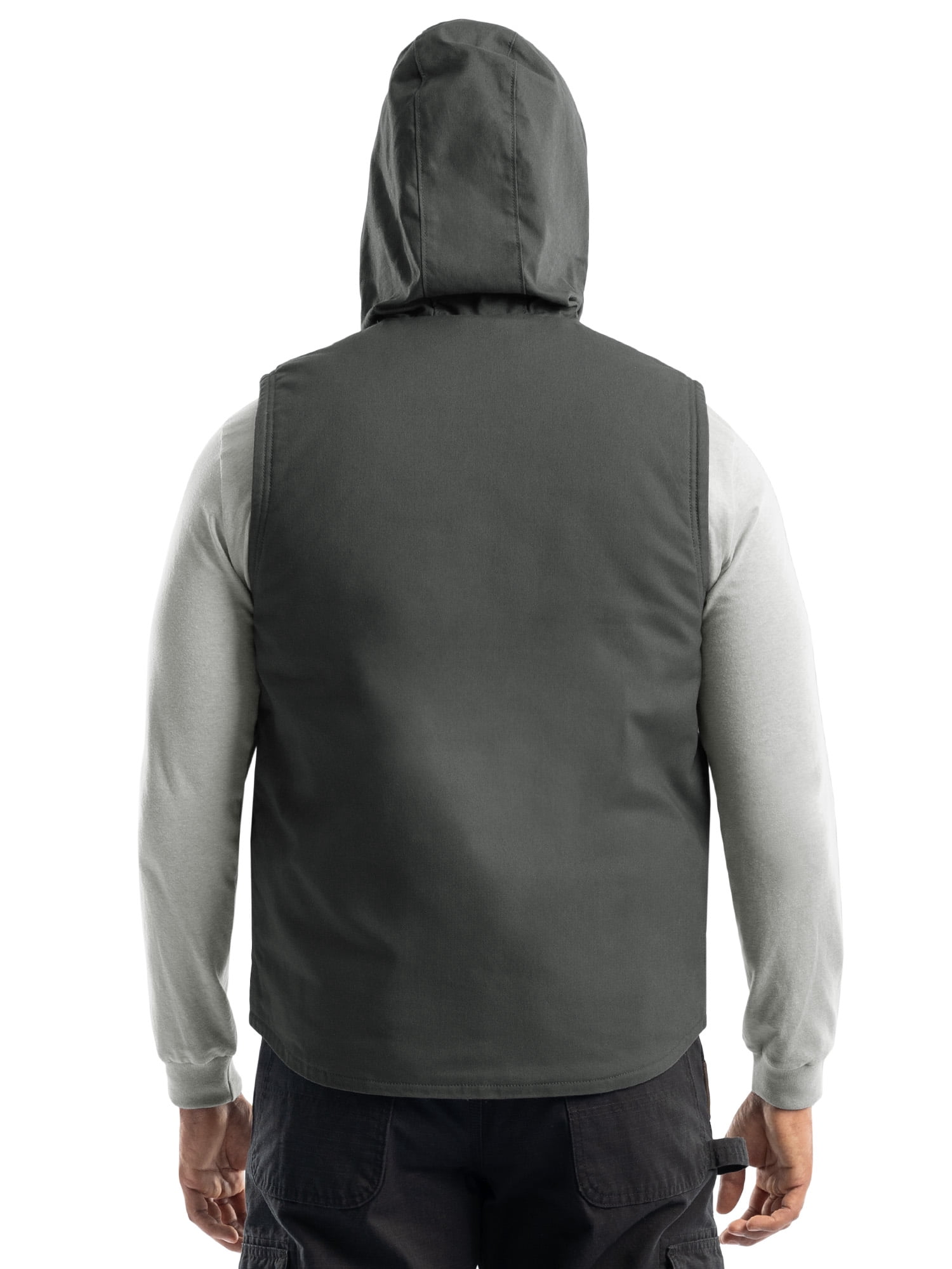 Wrangler Workwear Men's Durable Quilted Lined Hooded Duck Work Vest, Size S-5XL