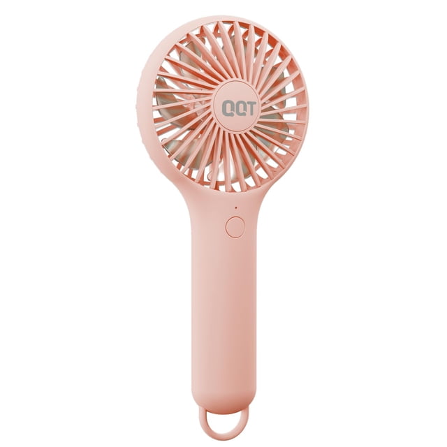Ventilador portátil QQT Mini de 3 velocidades recargable por USB, color rosa