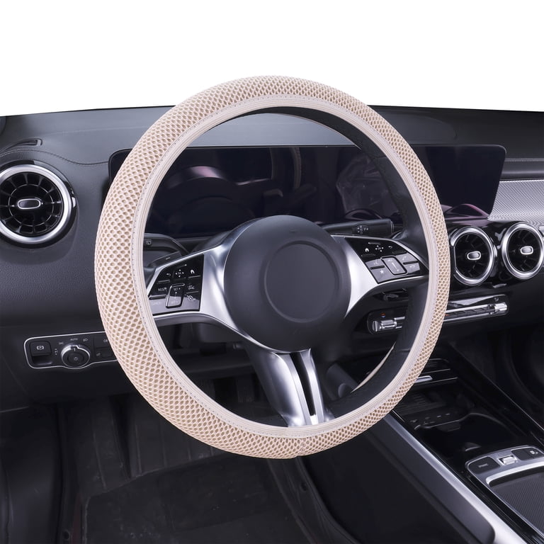 Auto Drive Breathable Mesh Steering Wheel Cover, Khaki photo 2