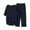 Dark Blue, variant on LYXSSBYX 2 Piece Outfit for Women Plus Size Women's Summer Short Sleeve Round Neck Tops + Elastic Waist Long Pants Suit Two Piece Set