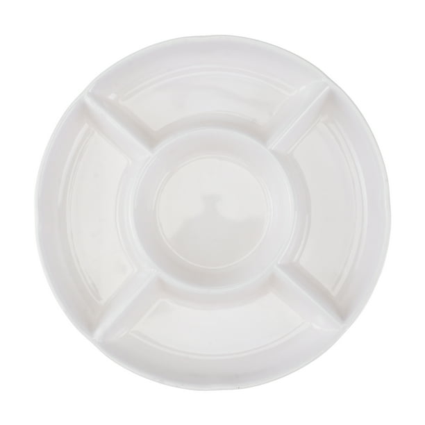 Bandeja de almacenamiento de alimentos de melamina de 9 pulgadas, 23 x 2,8, 5 compartimentos, plato para aperitivos de frutas secas, plato para servir, para dulces, nueces de pastelería para bar, KTV