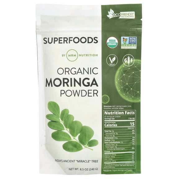 MRM Moringa Powder, 8.5 Oz, 60 Servings