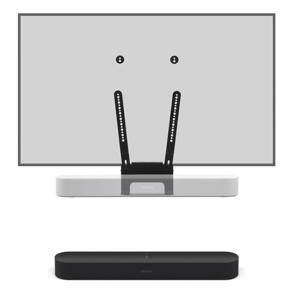 Sonos Beam Compact Smart Sound Bar with Flexson TV Mount Attachment