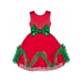 thumbnail image 1 of Robe Fille Noël Fêtes Ourlet Ondulé Rouge Fête du Nouvel An 7 Ans, 1 of 4
