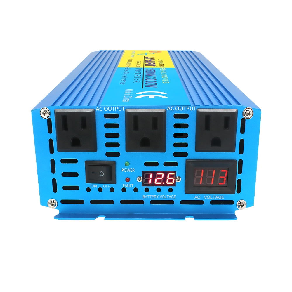 LVYUAN 1500 Watts 3000 Watts Pure Sine Wave Power Inverter DC 12V to AC  110V 120V Car Converter Adapter LED Display 