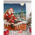thumbnail image 5 of Santa Claus Bathroom Shower Curtains with Hooks, Christmas Chimney Winter Night Waterproof Fabric Washable Shower Curtain for Home Hotel Bathtub Decor 54x78 Inches, 5 of 7