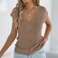 thumbnail image 6 of Karight Women‘s Casual Fashion Solid Color V-Neck Summer Camisole Blouse T-shirt Tank Top, 6 of 7
