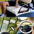 thumbnail image 2 of XYZCANDO Golf Print 4pcs Golf Cart Seat Covers Golf Cart Steering Wheel Cover 2 Piece Golf Cart Flags Easy to Install 2 Person Seats Golf Cart Blanket Steering Wheel Cover Golf Flag Frame White, 2 of 7