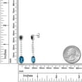 thumbnail image 3 of Gem Stone King 925 Sterling Silver Black Swiss Blue Topaz and Black and White Zirconia Dangle Earrings for Women (2.50 Cttw, Gemstone Birthstone, 38MM = 1.5 inch), 3 of 5