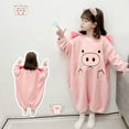 thumbnail image 6 of Weebloom Pajamas for Girls Autumn Winter Toddler Long Sleeve Cartoon Embroidered Fluffy Hoodies Dress Kids Warm Casual Sweatshirt Clothes Tops Girl Homewear 6-8 Years Pink, 6 of 9