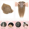 thumbnail image 6 of MY-LADY 100% Remy Human Hair Women Topper Hair Toppers Silk Base Hair Pieces Clip In Hair Topper with 3D Air Bangs 17 Colors 14inch #27 Dark Blonde, 6 of 8