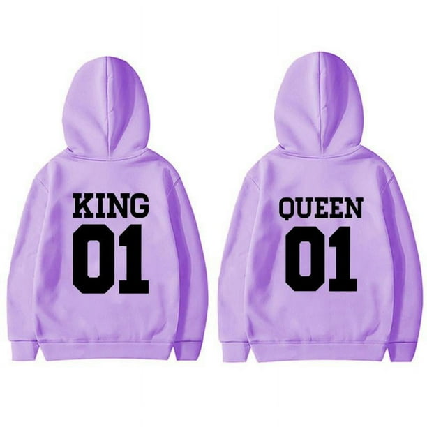 Sudadera a juego para parejas moda rey 01 reina 01 ropa de calle para amantes sudadera con capucha con personalidad regalo para el dia de San Valentin Bodega Aurrera en linea
