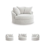 Signature Design by Ashley Snodoodle Gray Oversized Swivel Accent Chair