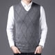 thumbnail image 1 of Chaleco de lana para hombre, jersey de cuello en V de mediana edad, chaleco de punto, chaleco de lana para personas de mediana edad y mayores, 1 of 5