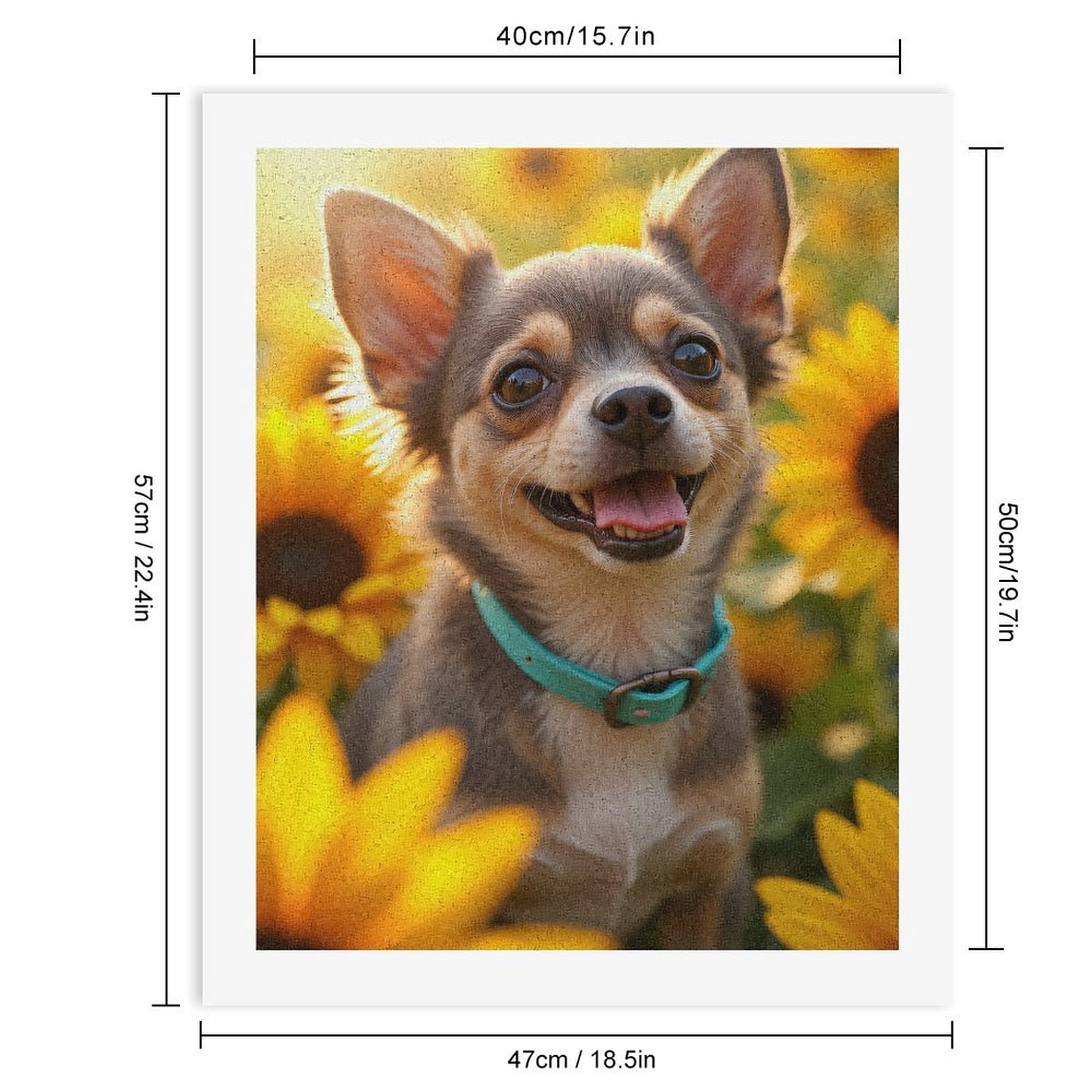 Paint By Numbers Kit for Adults Beginner - Dog Sunflowers Joyful Smile DIY Canvas Painting Kits for Adults, Frameless Paint By Number for Adults for Home Wall Decor 16x20 Inch